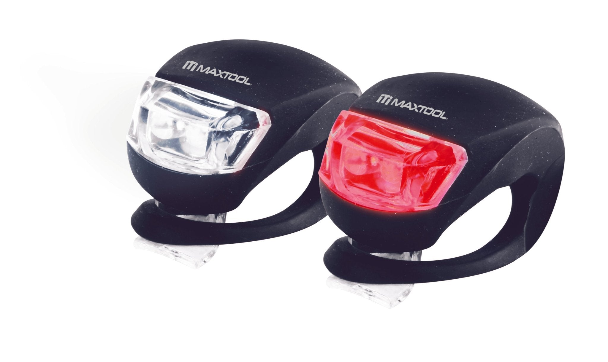 Linterna para bicicleta (delantera blanca/trasera roja) Maxtool - FERRETERÍA WITZI