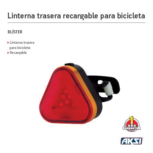 Linterna trasera para bicicleta recargable Aksi - FERRETERÍA WITZI