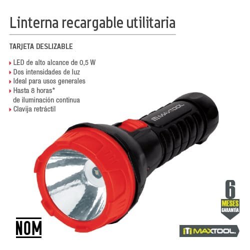 Linterna utilitaria: led 0.5W (700 mAh) Maxtool - FERRETERÍA WITZI