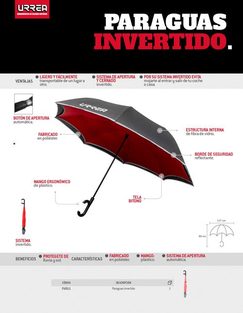 Paraguas invertido URREA - FERRETERÍA WITZI