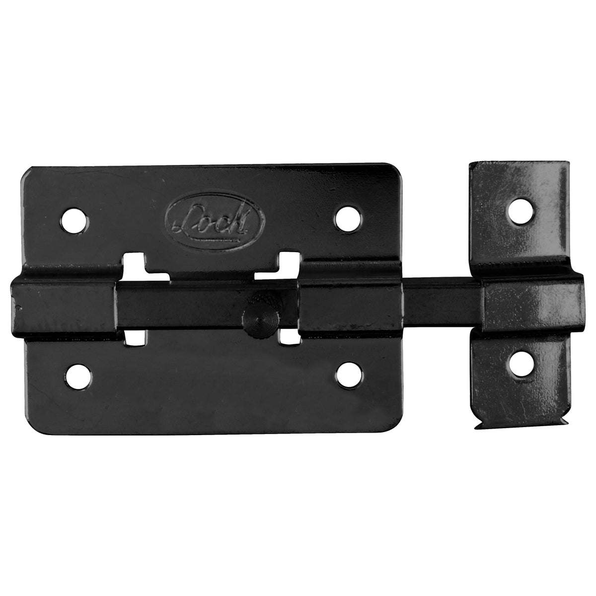 Pasador de sobreponer de barra acero negro 12 cm Lock - FERRETERÍA WITZI