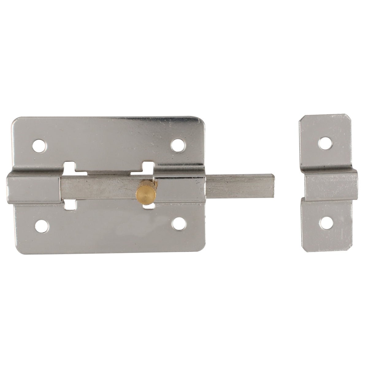 Pasador de sobreponer de barra cromo brillante 12 cm Lock - FERRETERÍA WITZI