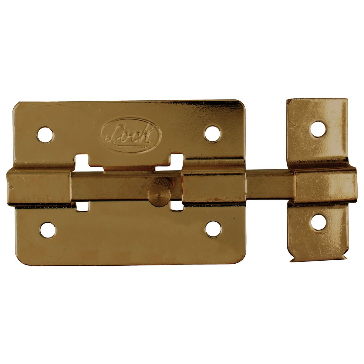 Pasador de sobreponer de barra latón antiguo 10 cm Lock - FERRETERÍA WITZI