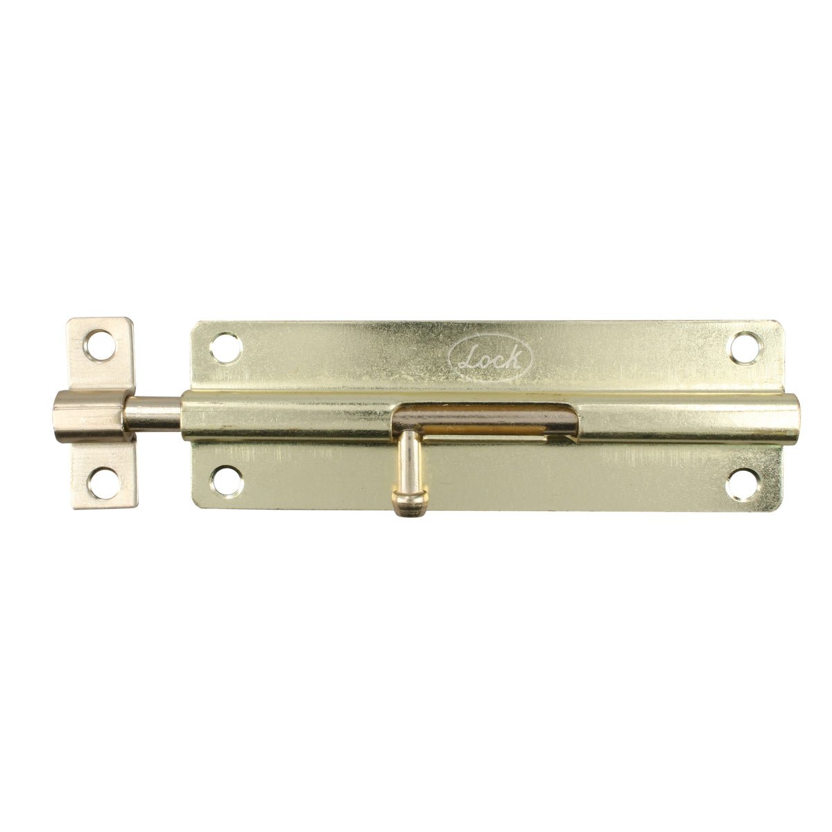 Pasador de sobreponer tipo barril acabado latón brillante, 4 cm Lock - FERRETERÍA WITZI