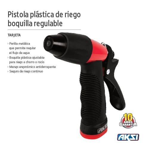 Pistola plastica - boquilla regulable Aksi - FERRETERÍA WITZI