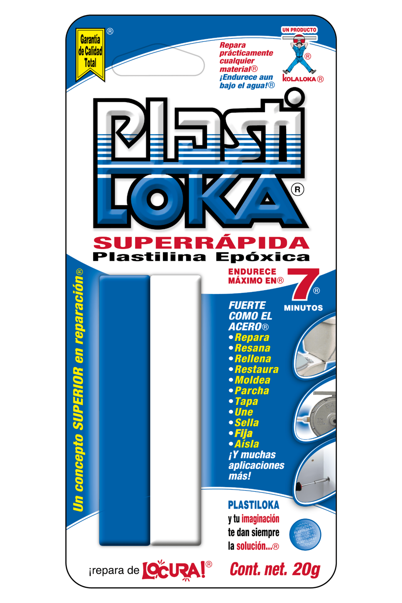 PlastiLoka® Súper Rápida 20g Plastilina Epóxica Super rapida. - FERRETERÍA WITZI