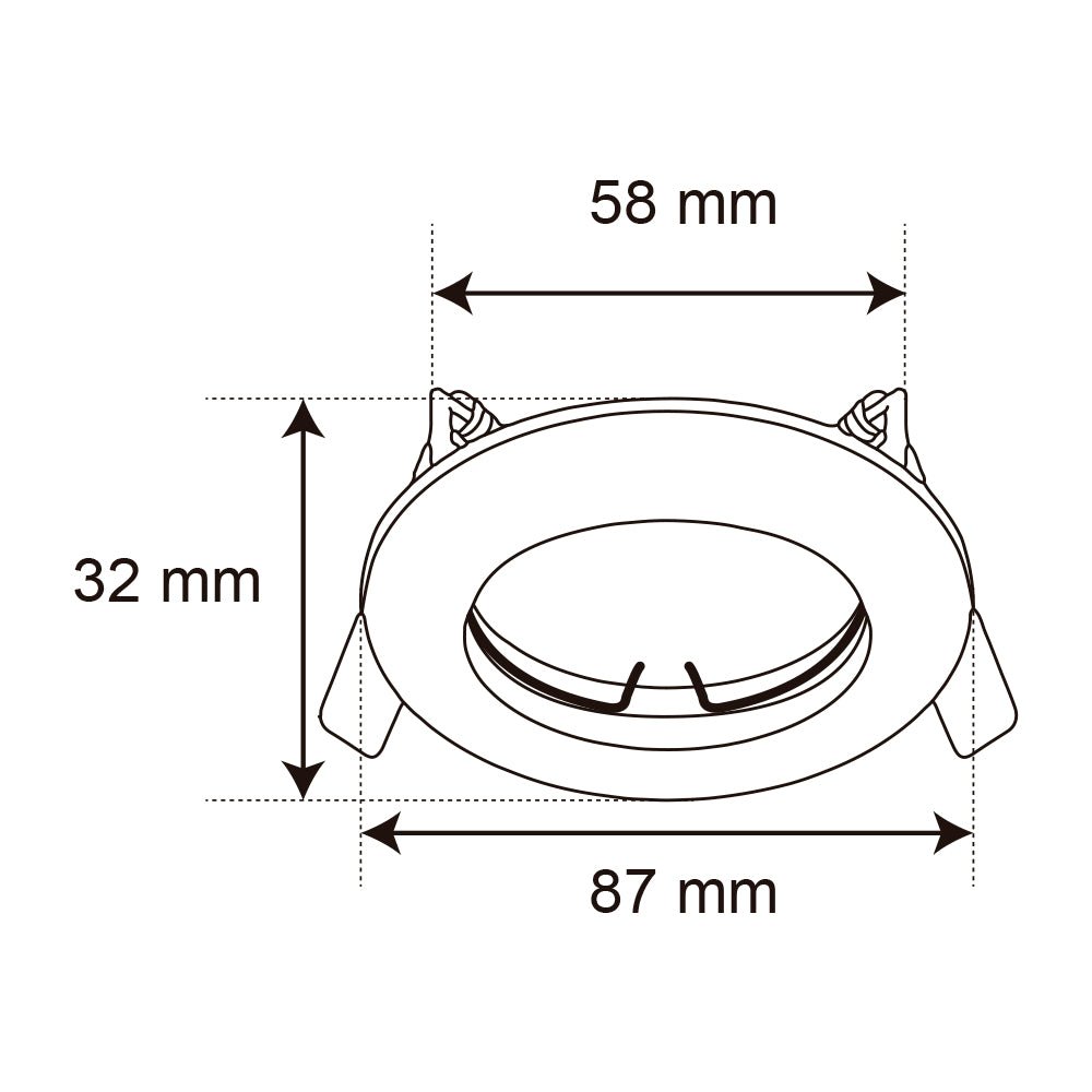 Porta-lámpara Downlight Empotrable Compacto, Potencia Máx. 6 W, Base GX5.3, Foco MR16 no incluido - FERRETERÍA WITZI