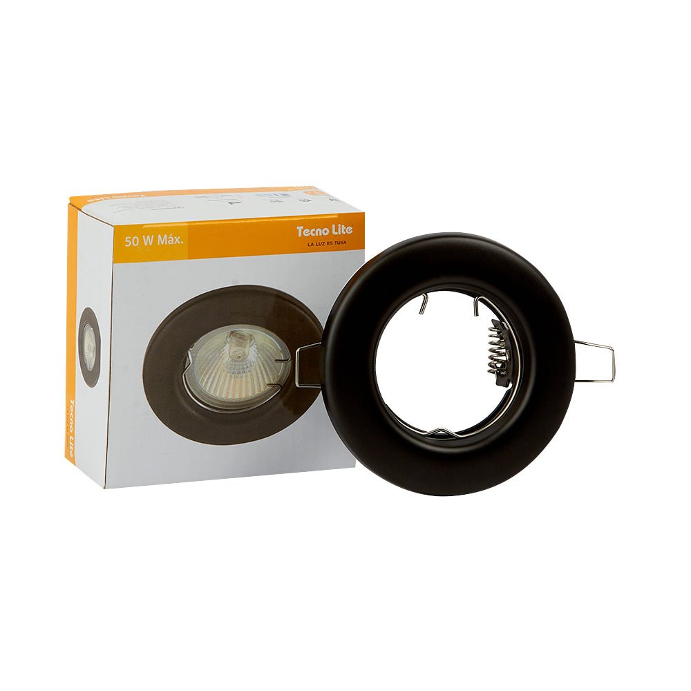 Porta-lámpara Downlight Empotrable Compacto, Potencia Máx. 6 W, Base GX5.3, Foco MR16 no incluido - FERRETERÍA WITZI