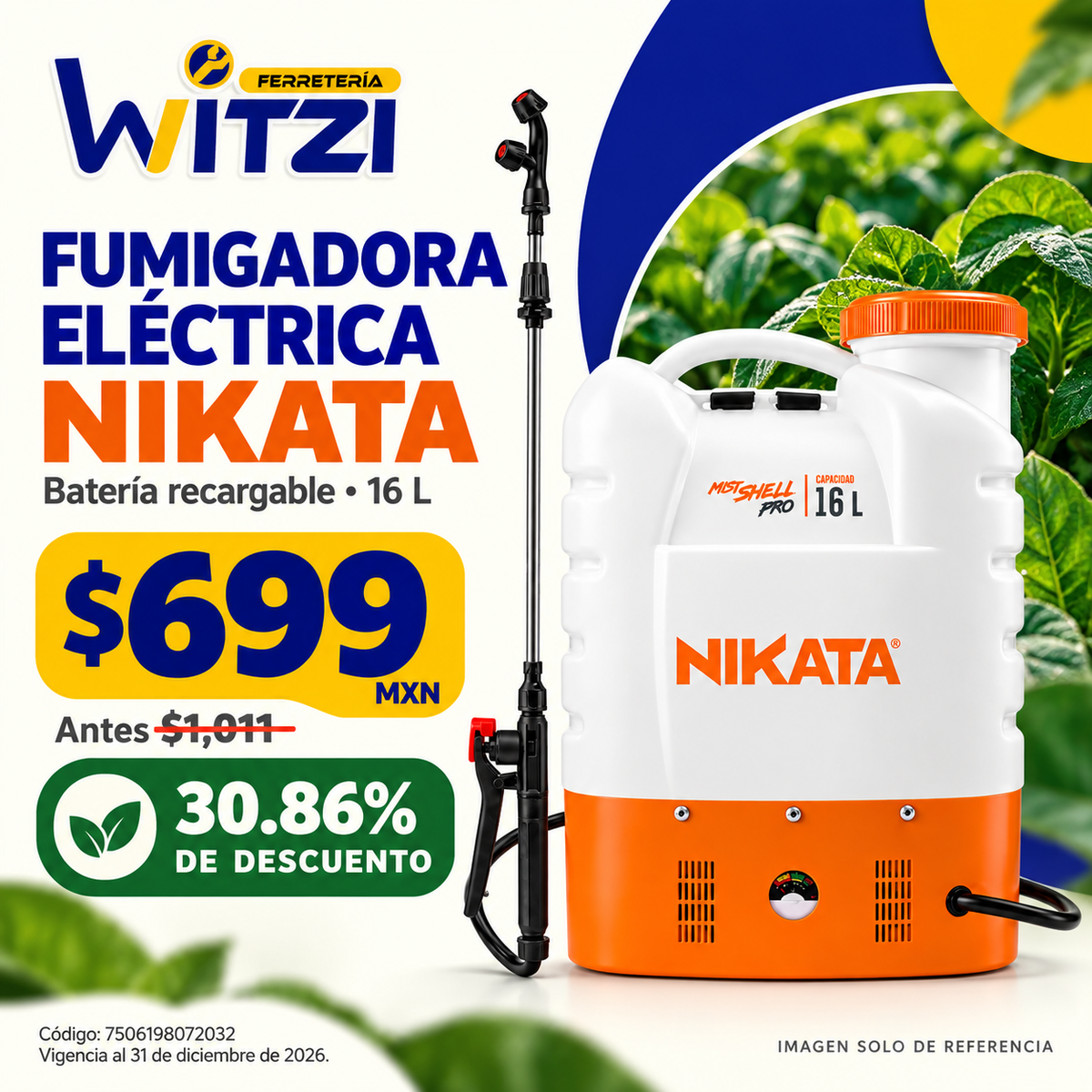 Oferta fumigadora Nikata — imagen solo de referencia
