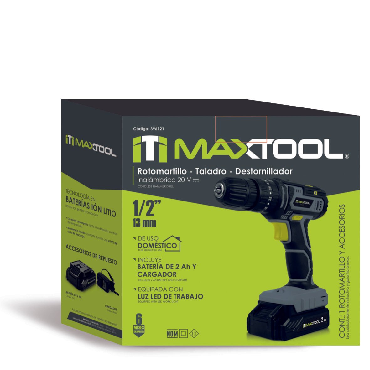 Rotomartillo inalámbrico de 1/2"" / 20V - 2 Ah MX Maxtool - FERRETERÍA WITZI