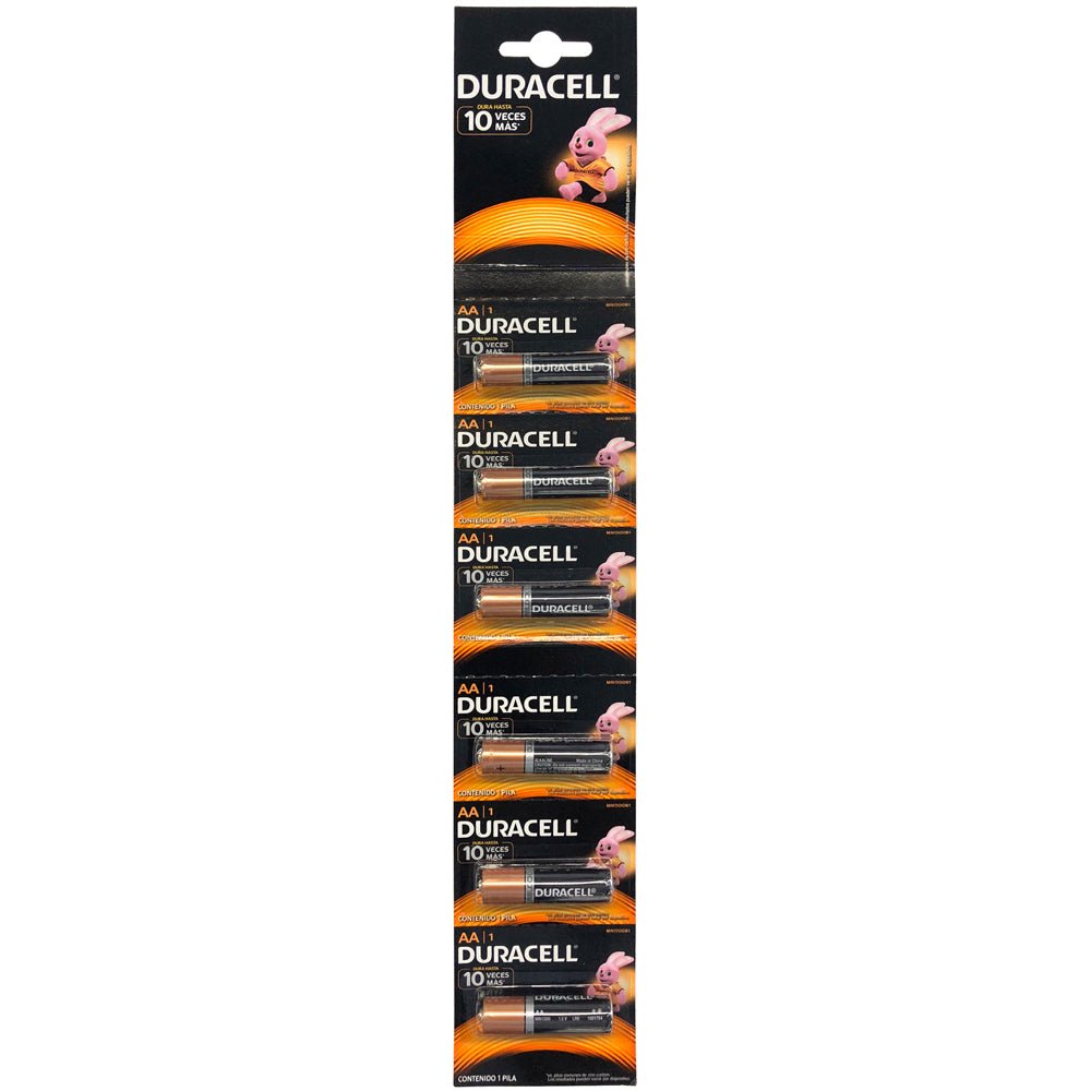 Tira de pilas alcalinas Duracell® 6 piezas Surtek - FERRETERÍA WITZI