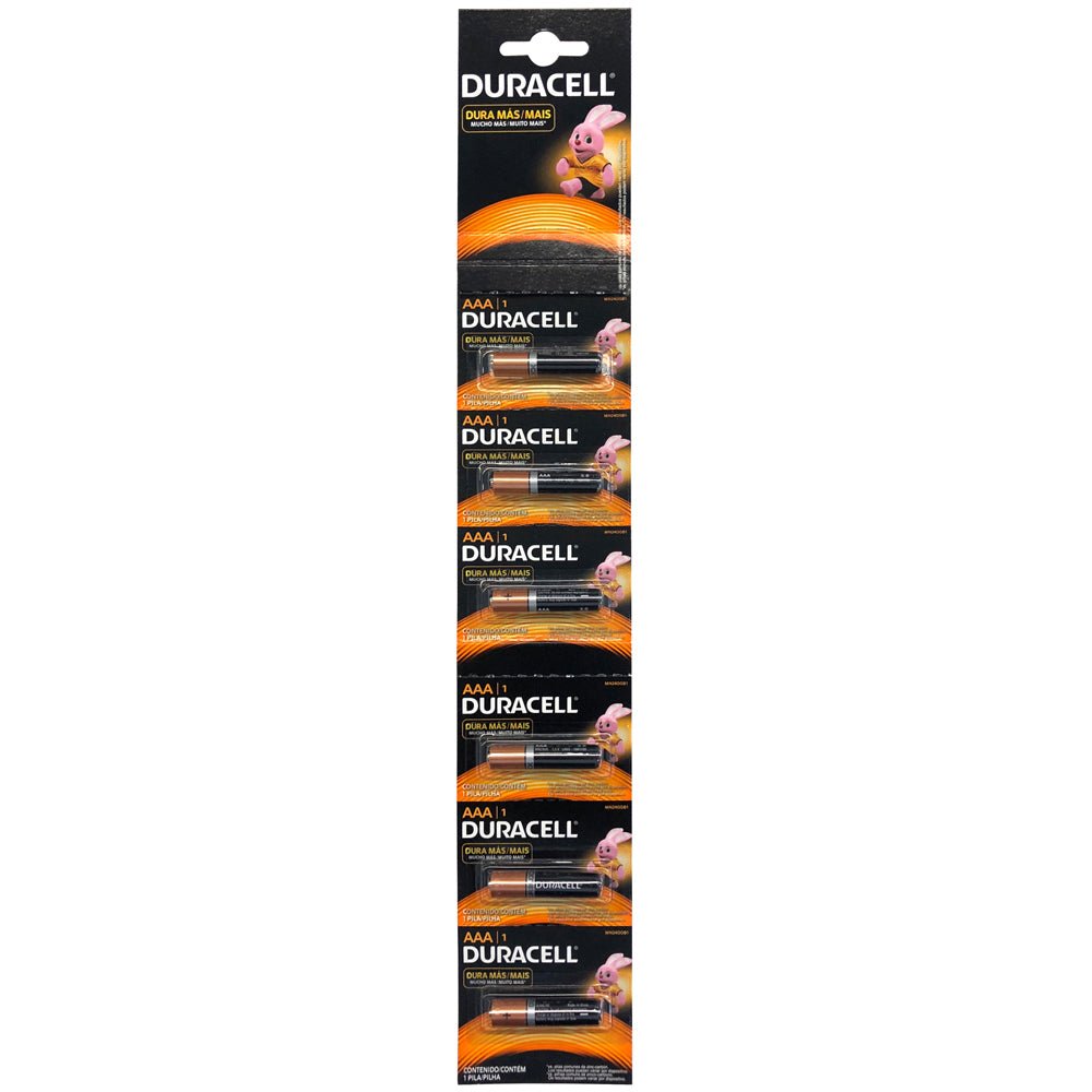 Tira de pilas alcalinas Duracell® 6 piezas Surtek - FERRETERÍA WITZI