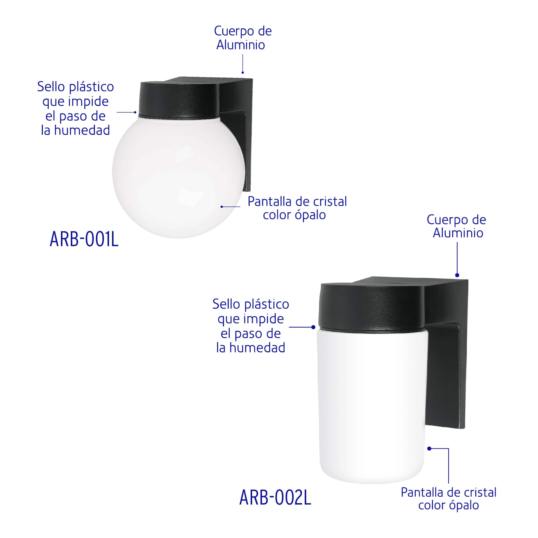 Arbotantes de LED tipo globo y vaso, Volteck - FERRETERÍA WITZI
