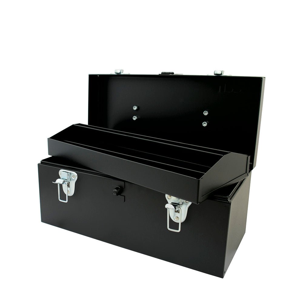 Caja portaherramientas metálica negra 24" x 9" x 9" Urrea. - FERRETERÍA WITZI