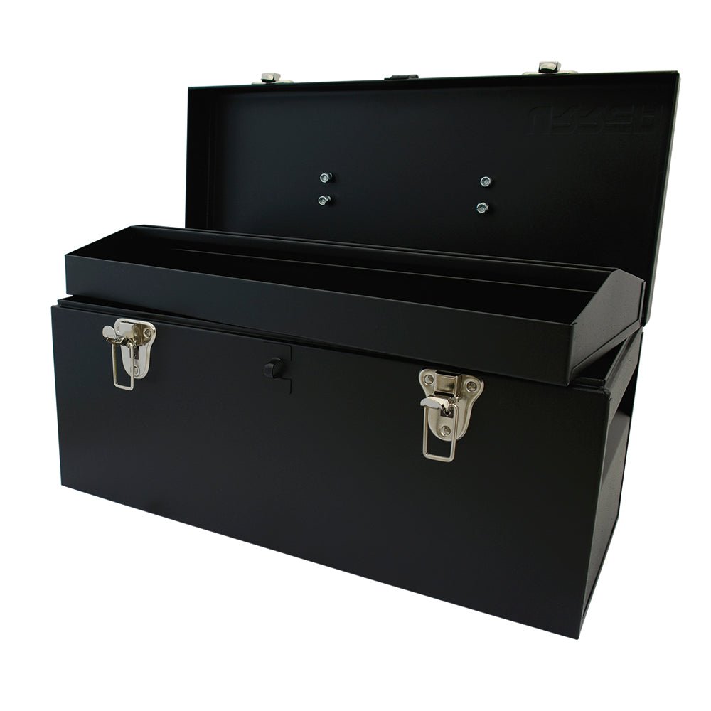 Caja portaherramientas metálica negra 24" x 9" x 9" Urrea. - FERRETERÍA WITZI