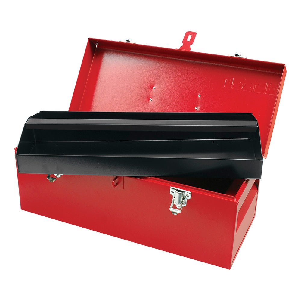 Caja portaherramientas metálica roja 17" x 7" x 7" Urrea. - FERRETERÍA WITZI