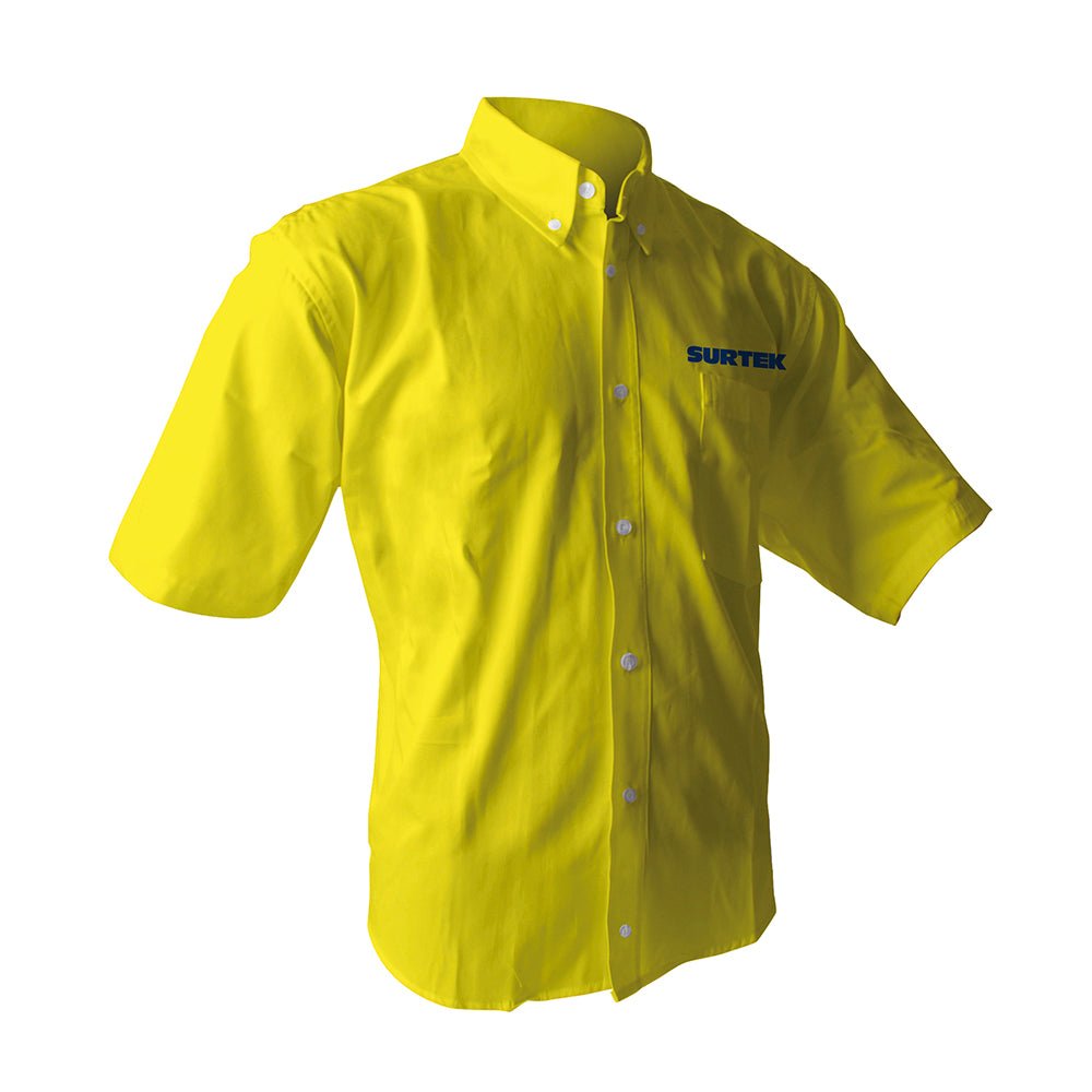 Camisa de manga corta para caballero, color amarillo talla CH Surtek. - FERRETERÍA WITZI
