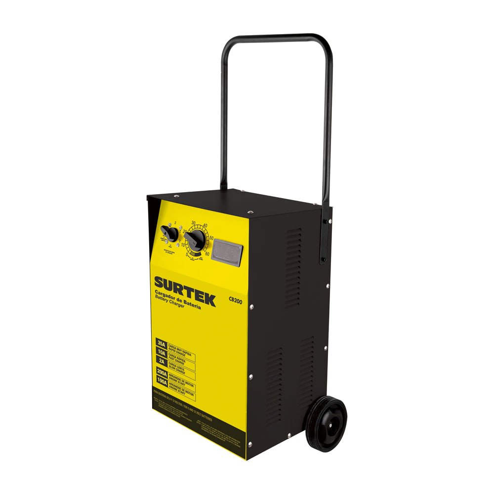 Cargador batería arrancador 200 de 127 V, frec 60 Hz Surtek. - FERRETERÍA WITZI