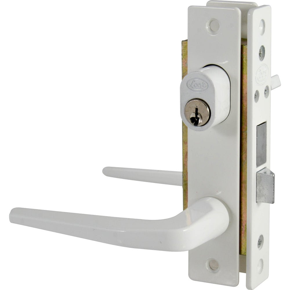 Cerradura clásica para puerta de aluminio función doble, blanco, llave estándar Lock - FERRETERÍA WITZI