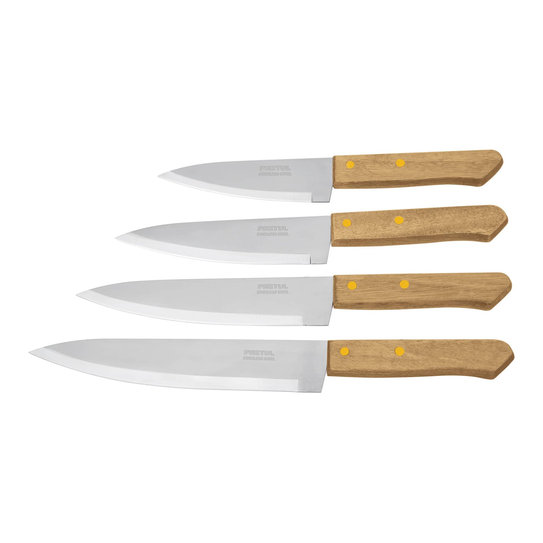 Cuchillos De Chef, Mango De Madera, Pretul - FERRETERÍA WITZI
