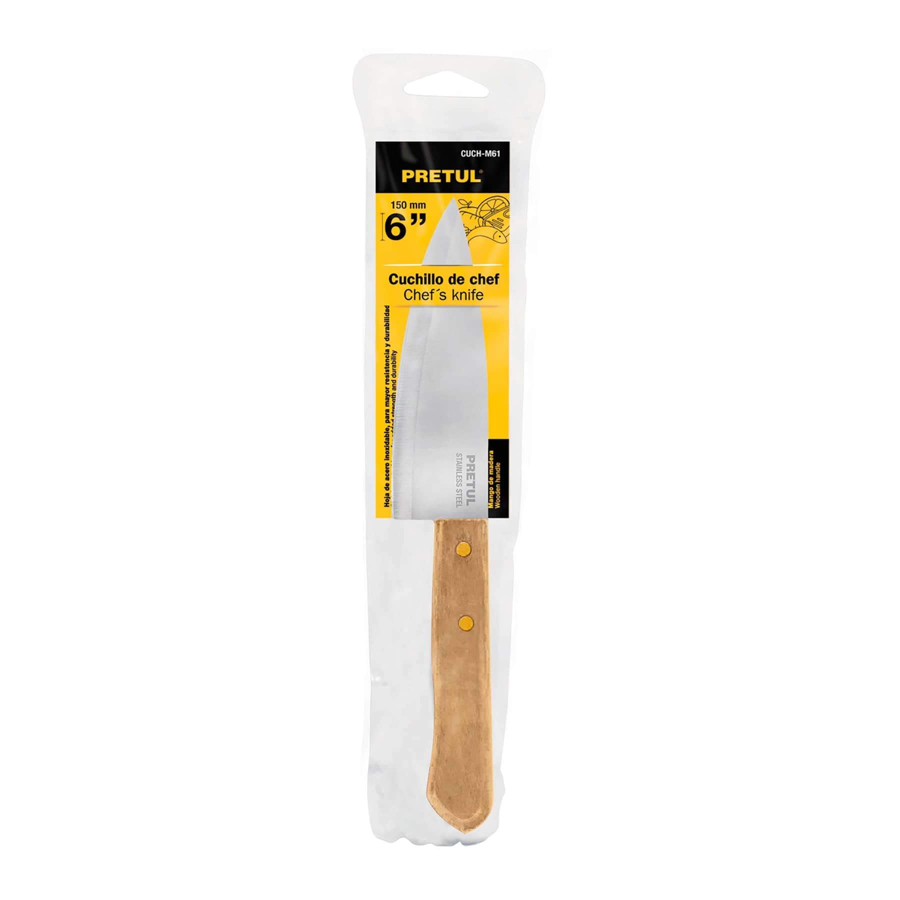 Cuchillos De Chef, Mango De Madera, Pretul - FERRETERÍA WITZI