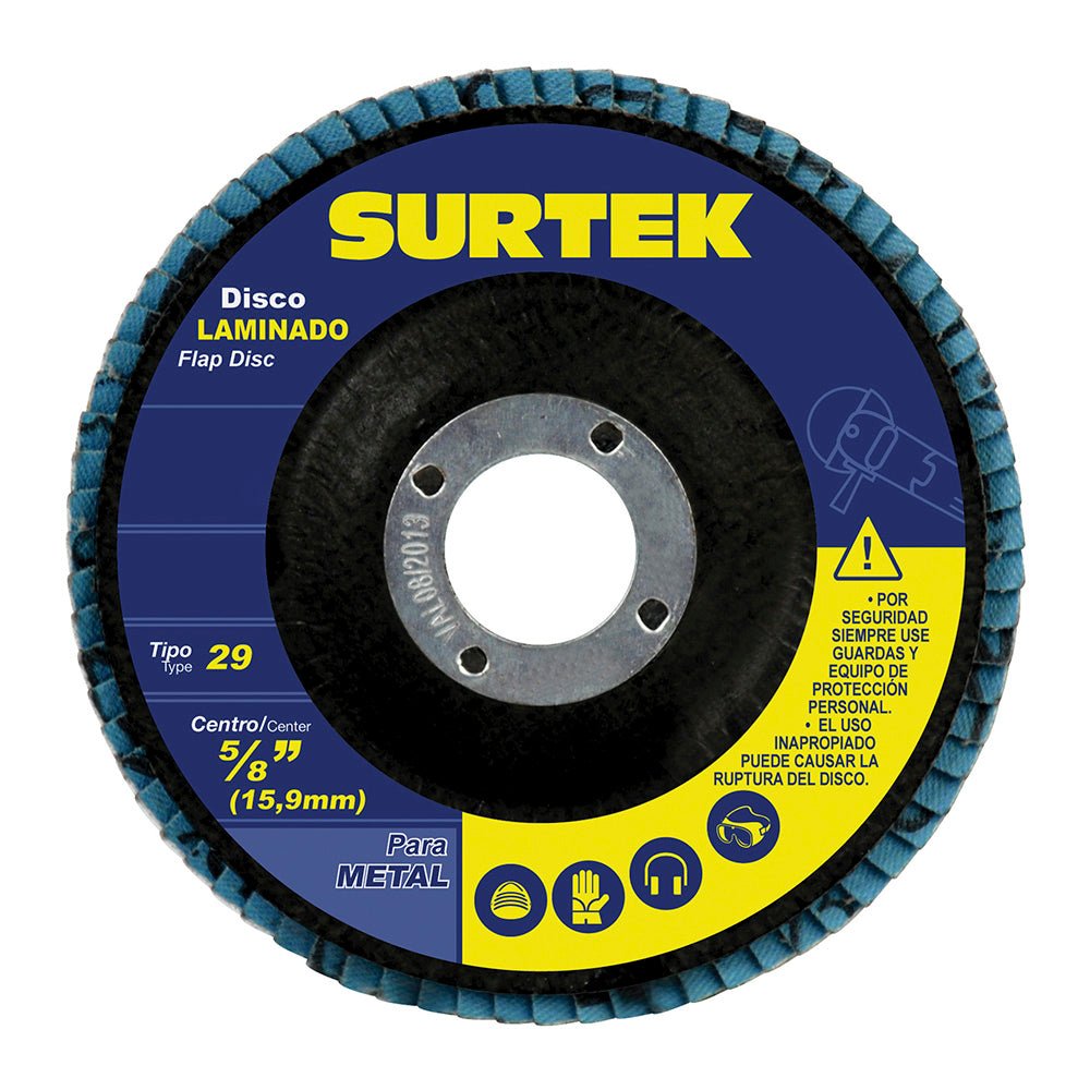 Disco laminado tipo 29 grano 40, 4-1/2" Surtek. - FERRETERÍA WITZI