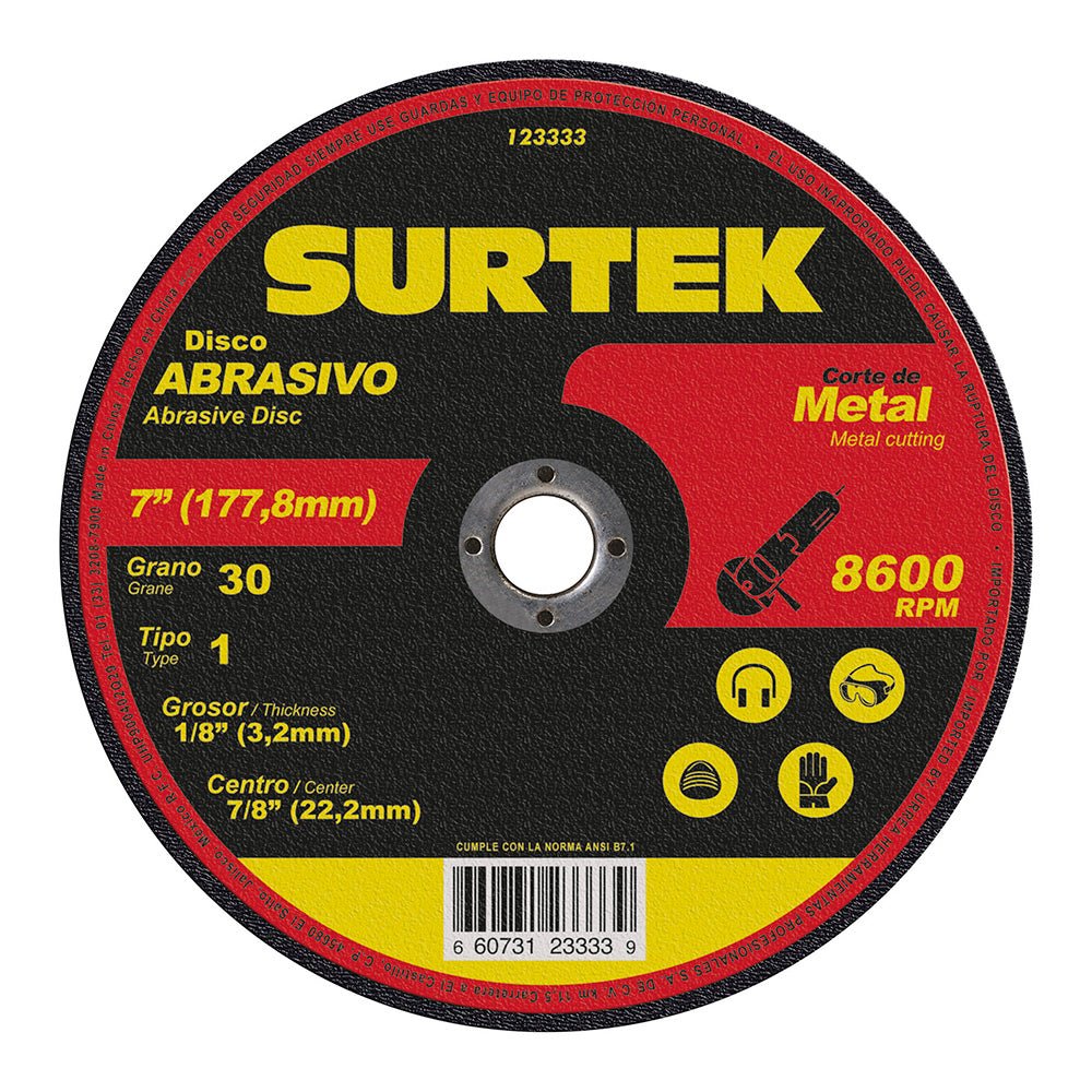 Disco t/1 metal 7x1/8" Surtek. - FERRETERÍA WITZI