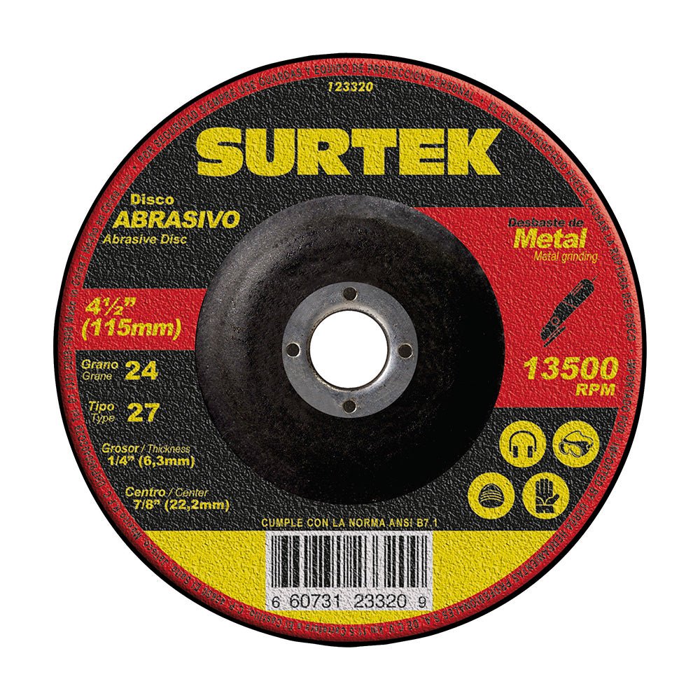 Disco t/27 metal 4-1/2x1/4" Surtek. - FERRETERÍA WITZI