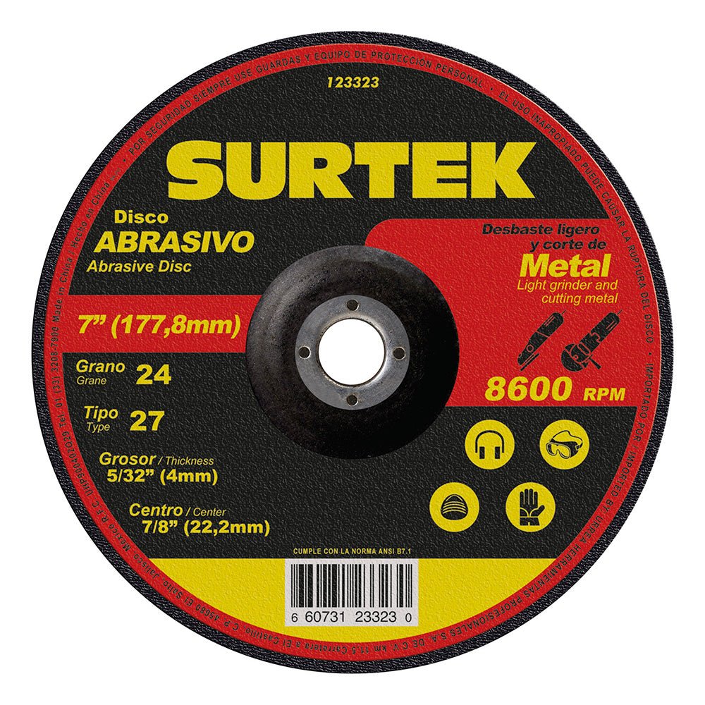 Disco t/27 metal 4-1/2x1/4" Surtek. - FERRETERÍA WITZI