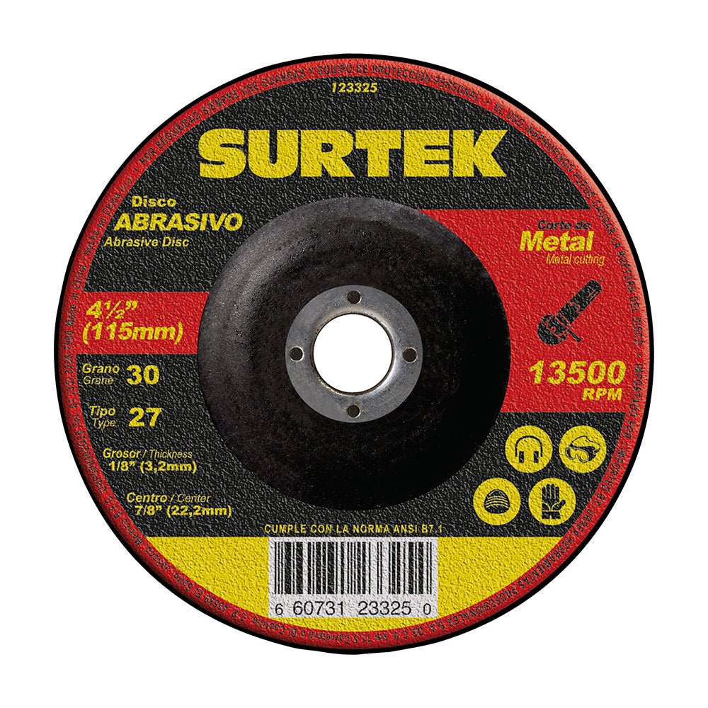 Disco t/27 metal 4-1/2x1/8" Surtek. - FERRETERÍA WITZI