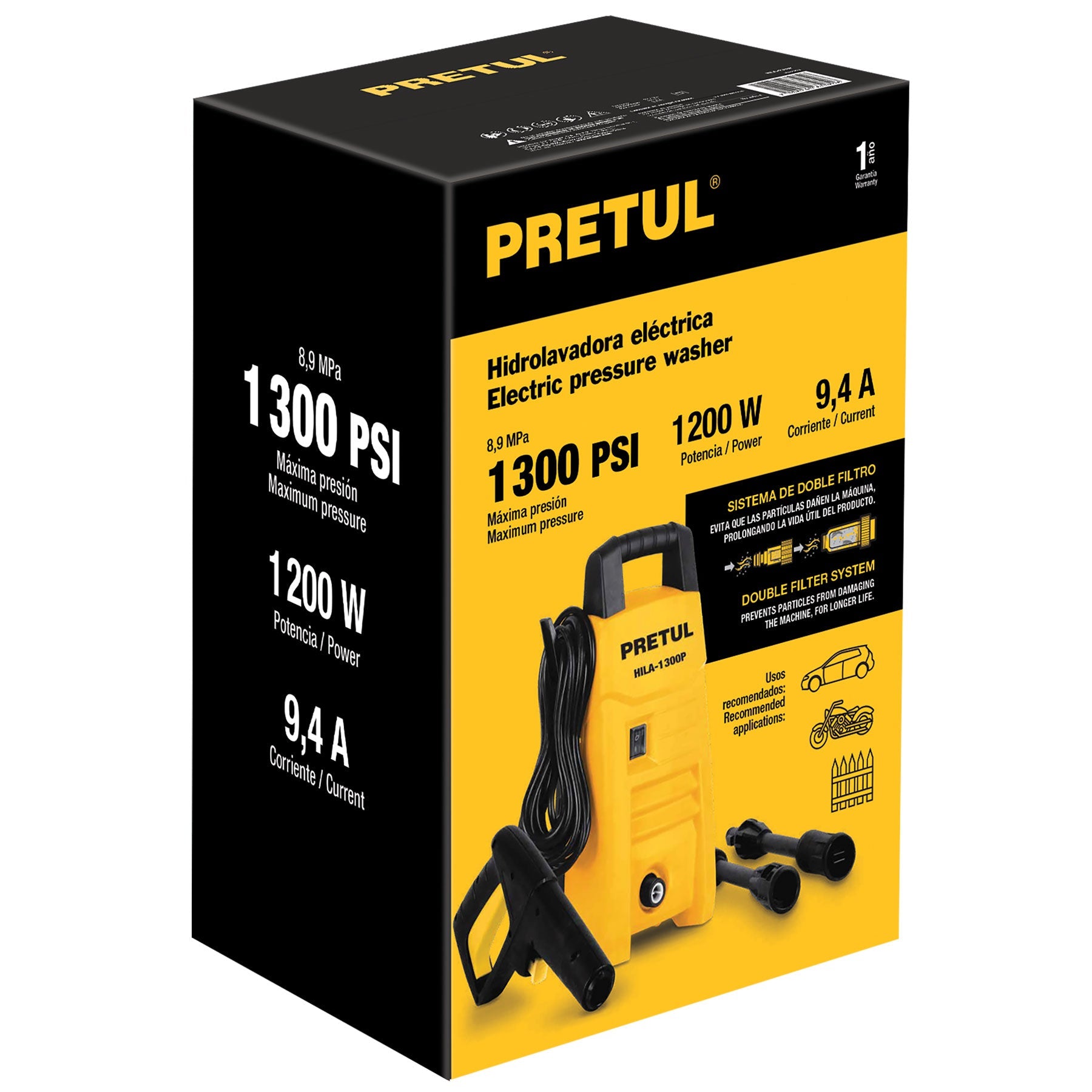 Hidrolavadora Eléctrica, Tipo Karcher, 1300 psi, Pretul - FERRETERÍA WITZI
