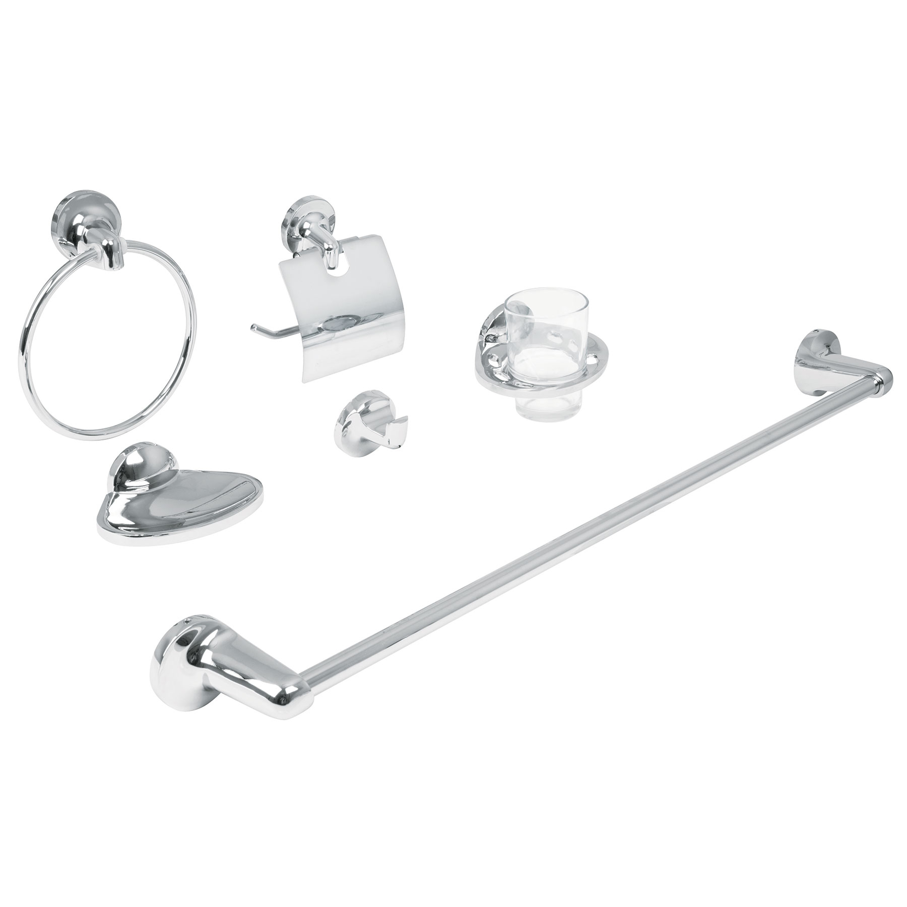 Juego accesorios para baño, 6 piezas, Aqua