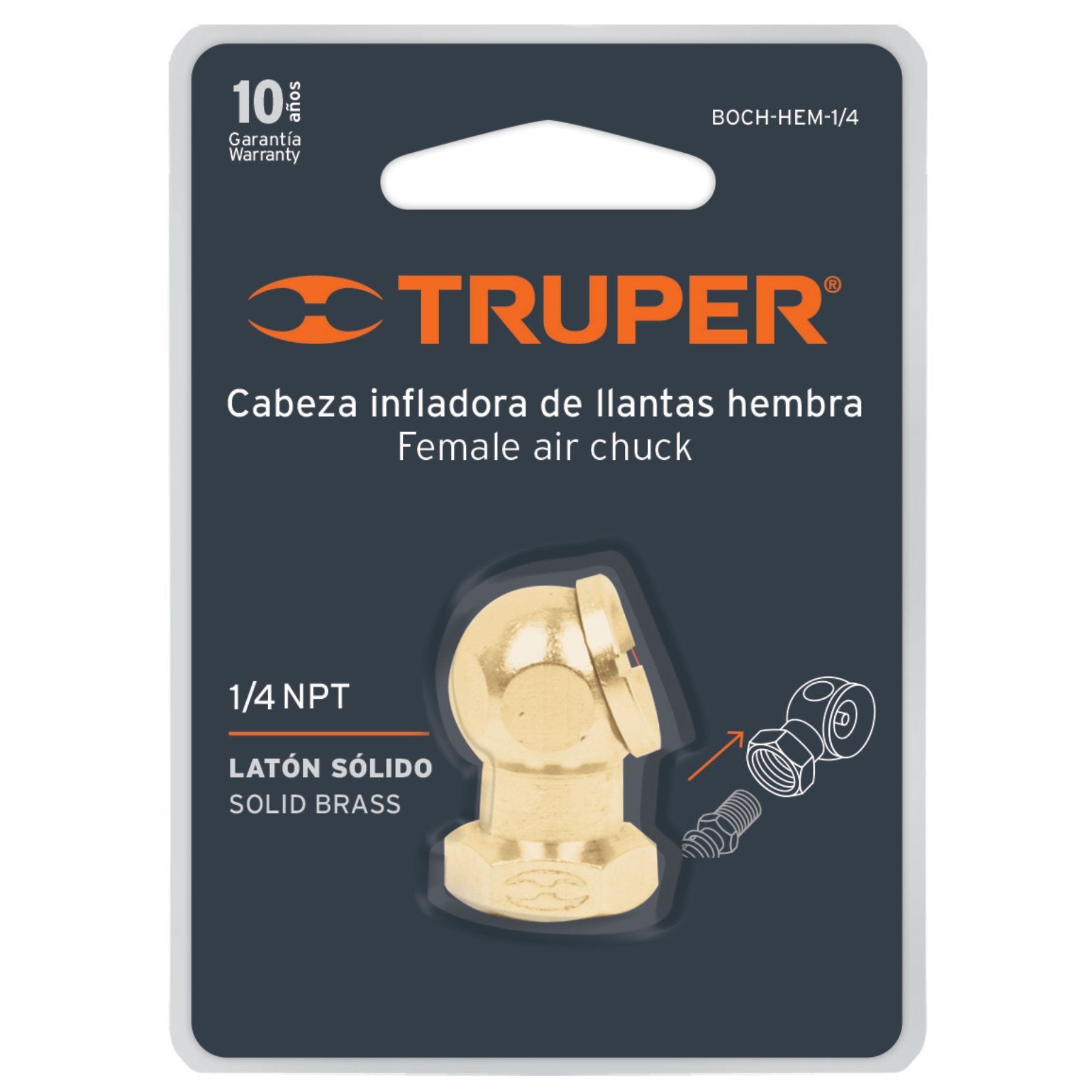 Inflador Cabeza Sencilla, Hembra, Truper - FERRETERÍA WITZI