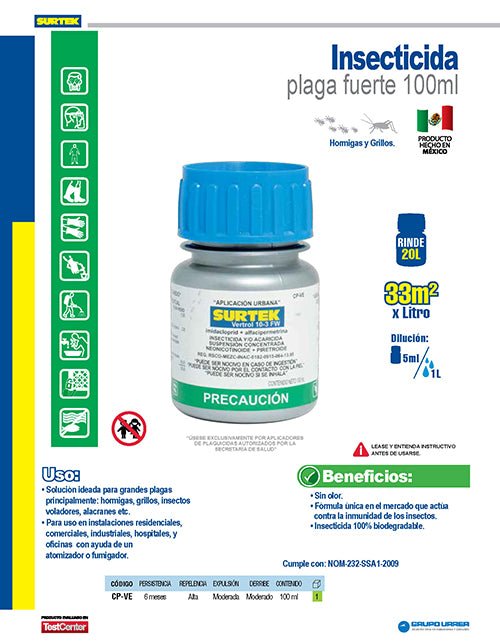 Insecticida para plaga fuerte 100ml Surtek - FERRETERÍA WITZI
