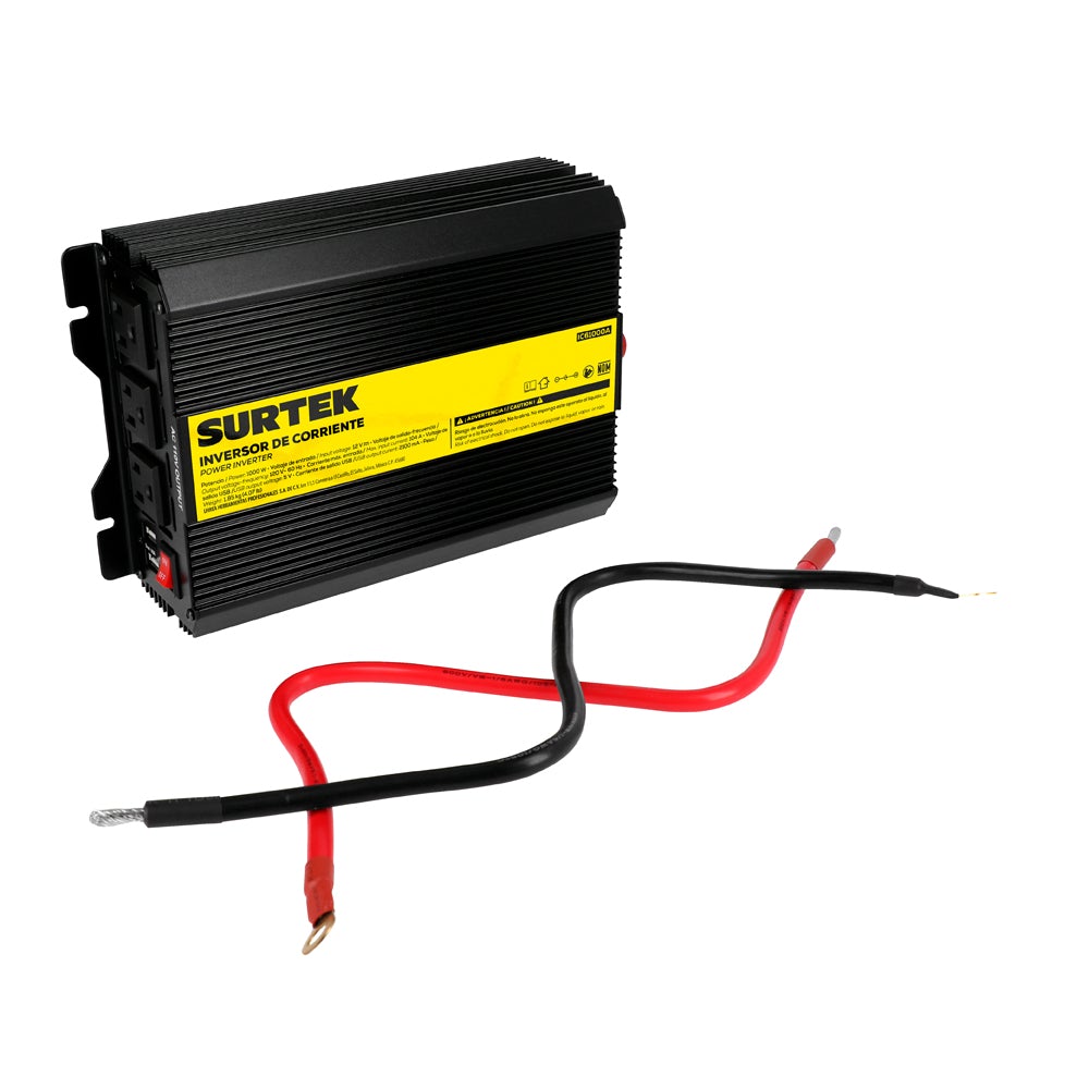 Inversor de corriente 150 W voltaje entrada DC 12 V y voltaje salida AC 120 V, Surtek - FERRETERÍA WITZI