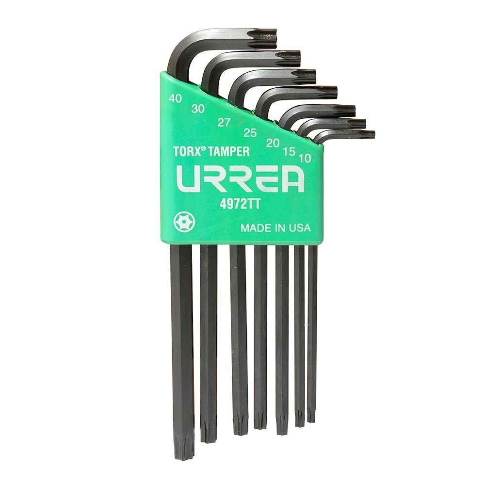 Juego de 7 llaves hexagonales tipo "L", Torx, tamper proof Urrea - FERRETERÍA WITZI
