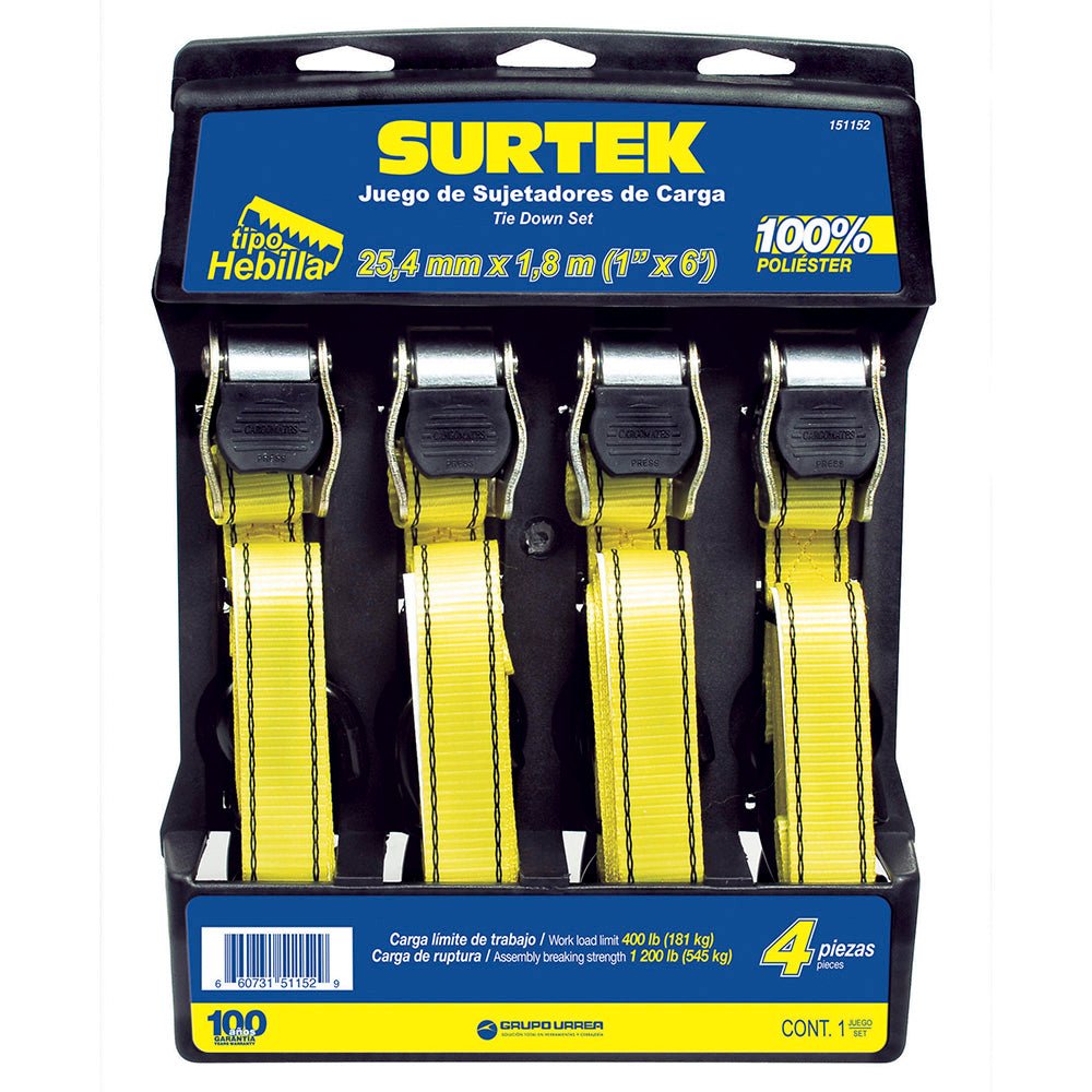 Juego de sujetadores tipo hebilla, 4 piezas Surtek. - FERRETERÍA WITZI