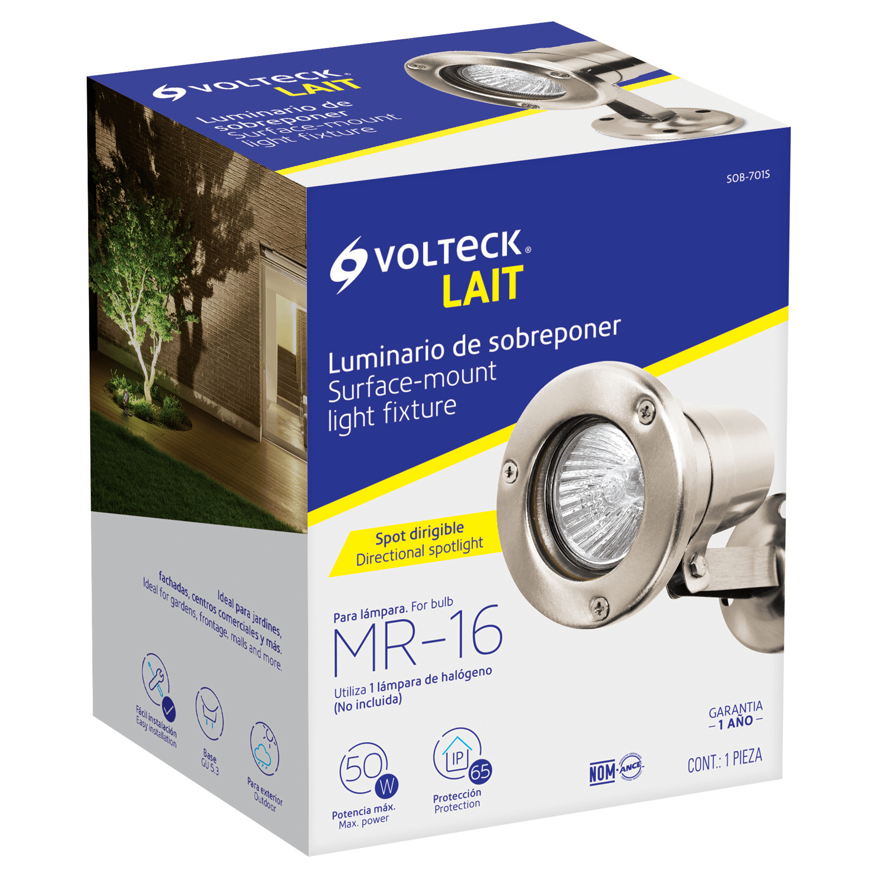 Luminarios spot para piso, MR16, Volteck - FERRETERÍA WITZI