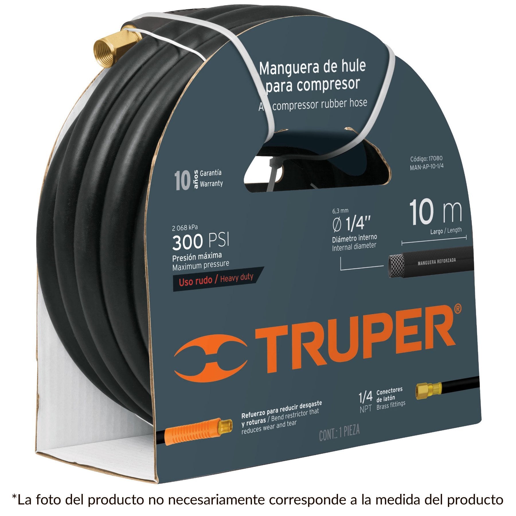 Manguera De Hule Para Compresor, 10 m, 1/2", Truper - FERRETERÍA WITZI