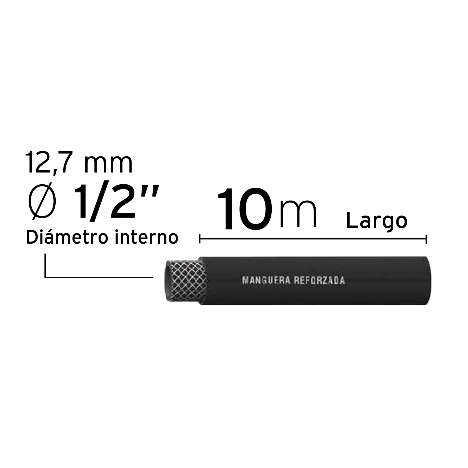 Manguera De Hule Para Compresor, 10 m, 1/2", Truper - FERRETERÍA WITZI