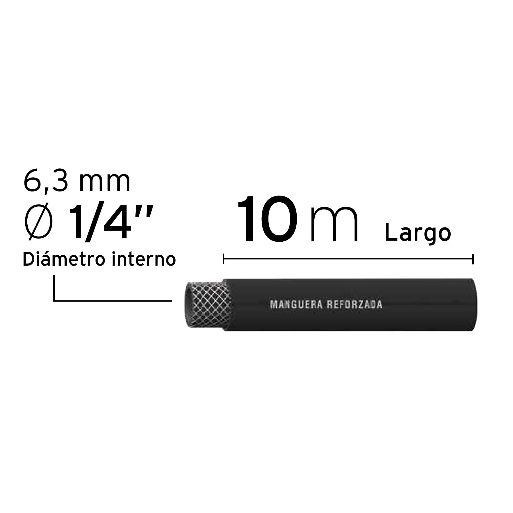 Manguera De Hule Para Compresor, 10 m, 1/4", Truper - FERRETERÍA WITZI