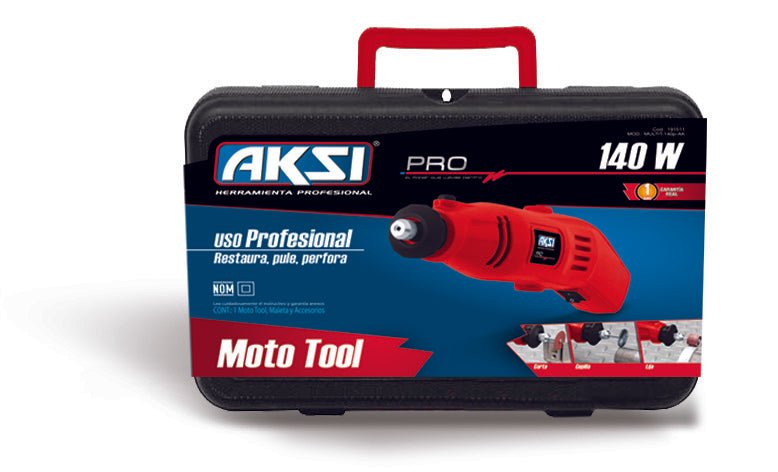 MOTO TOOL 140W C/ACCESORIOS PRO AKSI - FERRETERÍA WITZI