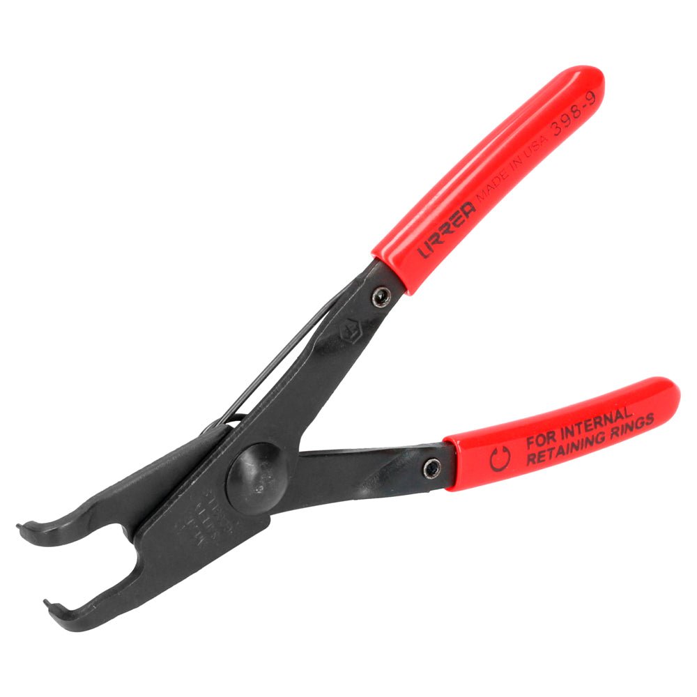 Pinza con mango rubber grip para anillos de retención fijas tipo interno ángulo de 90° Urrea - FERRETERÍA WITZI