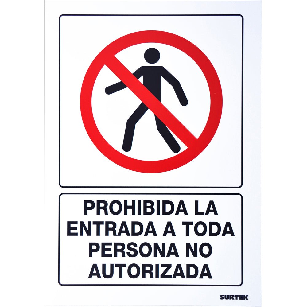 Señalamientos prohibitivos, varios modelos, Surtek. - FERRETERÍA WITZI