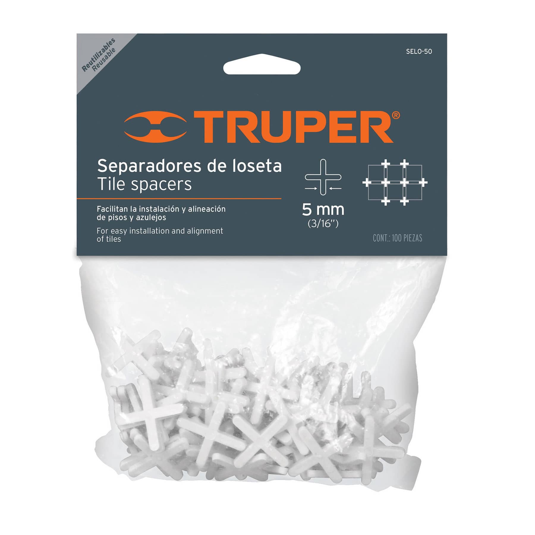 Separadores De Losetas 5mm, Truper - FERRETERÍA WITZI